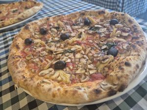 Vegan pizza at Vera Pizza in Kathmandu