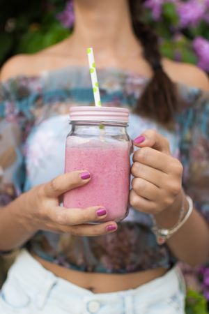 Raspberry vegan smoothie at Makro Vega in Split
