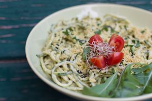 Raw vegan spaghetti  at Makro Vega in Split