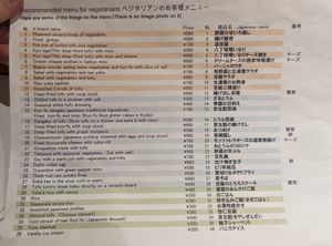 All vegeterians options, they know what vegan is and recommend accordingly at Sojuan in Nagoya