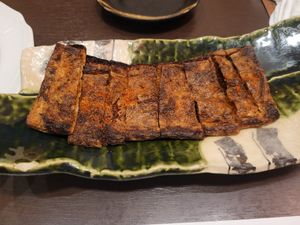 Fried tofu filled with miso - amazing at Sojuan in Nagoya