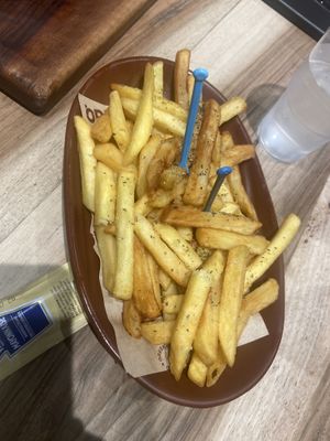 And fries on the side   at OPA in Tirana