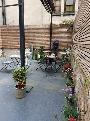 Secret garden at Nathalie's Kitchen in North London