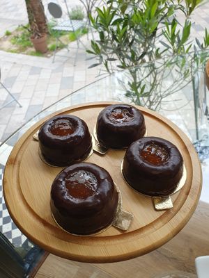 Vegan chocolate orange sponge cake at Nathalie's Kitchen in North London