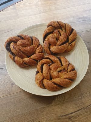 Vegan cinnamon scroll at Nathalie's Kitchen in North London