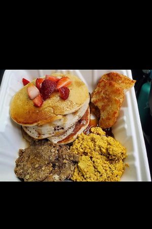 Short stack plate  at Tiny Vegan in Richmond