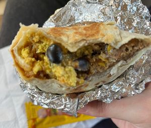 here is the refried bean looking sausage. It just tasted like refried beans. Maybe I’ll try it with no sausage but only if they filled the rest with the tofu scramble   at Tiny Vegan in Richmond