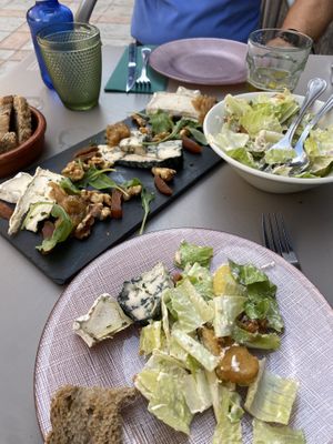 The amazing cheese board.  And Caesar salad   at Pastan  in Fuengirola