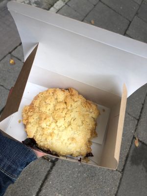Jagodzianka fresh out of the oven! (polish blueberry pastry) at Lewandi in Warsaw