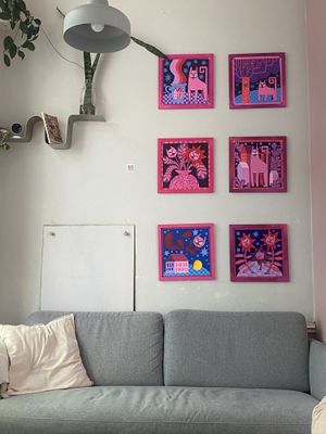 Cute interior (local artist)  at Lewandi in Warsaw