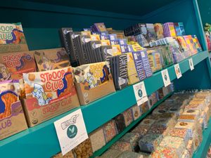 Vegan items are labeled throughout the shop at Sticky Fingers  in Grand Rapids