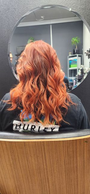 Copper fire at TeamFaires Hair Studio in Pflugerville