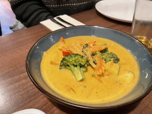 Red tofu curry  at Mona's  in Weymouth