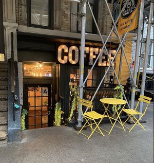 An outside view of the cafe   at 787 Coffee Co in New York City