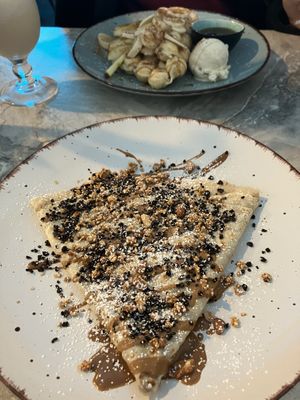 Sweet crepe and bubble waffle  at Creperie Lamara in Hannover