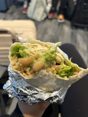 Super vegetarian burrito - omit sour cream and cheese   at OAK - Cancun - T1  in Oakland