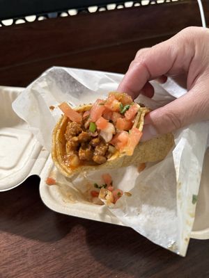Vegan Al Pastor Soft Taco (no modifications necessary)  at OAK - Cancun - T1  in Oakland