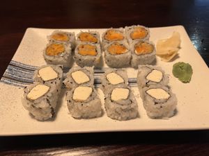 Fried tofu roll (front) and sweet potato tempura roll  at Fusion Sushi in Jacksonville