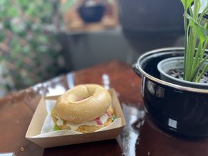 Po’ boy bagel   at Archie AM PM in Carseldine