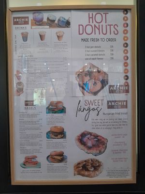 Menu with bad reflection soz at Archie AM PM in Carseldine