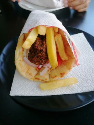 Falafel wrap at Chicken Time in Kalampaka