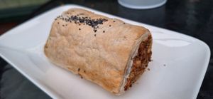 Vegan sausage roll at Nook & Noble in Ceredigion