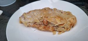 Almond croissant at Nook & Noble in Ceredigion