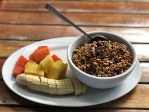 Breakfastt  at Flutterby House in Puntarenas