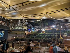 Outdoor seating at Bao Box in Nairobi