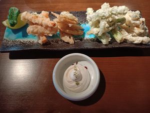 Vegan veggie tempura (vegan mayo upon request) at Mizu in Bicester