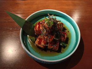 Vegan fried tofu at Mizu in Bicester