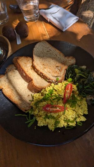 Tofu scrambled at Villas Bukit Lipah in Karangasem