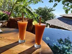 Fresh Papaya, lime & mint juices at Villas Bukit Lipah in Karangasem