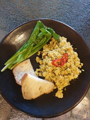 Creamy tofu scramble 60k: very good! at Villas Bukit Lipah in Karangasem