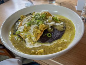 Vegan Huevos Rancheros   at The Wild Poppy Cafe & Market in Sebastopol