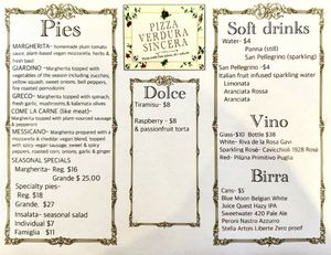 Limited menu for the soft launch. I look forward to seeing if they expand the menu in the future .  at Pizza Verdura Sincera in Atlanta