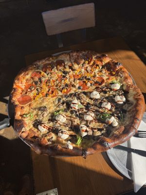 1/2 Bianca 1/2 Supreme Best Pizza in ATL!!  at Pizza Verdura Sincera in Atlanta