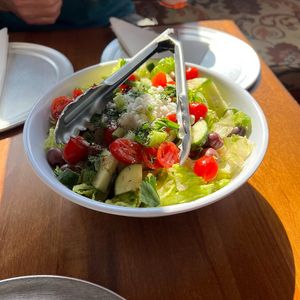 greek salad at Pizza Verdura Sincera in Atlanta
