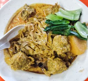 Curry mutton noodles very flavourful at My Way Vege Shop in Johor Bahru