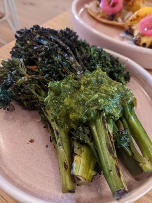 BBQ'd Purple Sprouting Broccoli at Bodega in Edinburgh