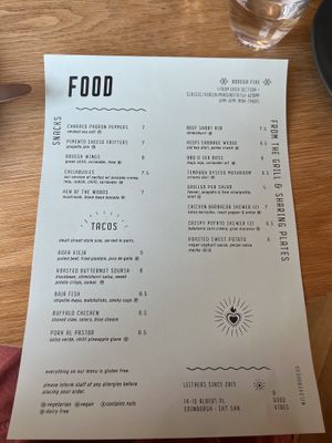 Menu(December 2024)  at Bodega in Edinburgh