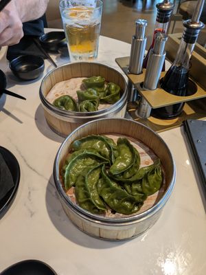 Impossible dumplings and veggies dumplings at Fisherman Jack's in Everett