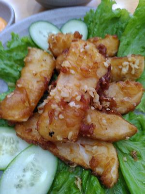 vegan fried squid - so good! at Mr. Khang Vegan Deli in Nha Trang