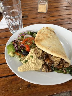 Roasted cauliflower & sweet potato flatbread   at Johnny Baghdad's Cafe On The Square in Ripon