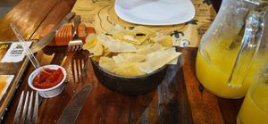 Cassava chips with pepper jam at Cheiro da Terra in Maceio