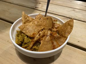 Bowl with vegan chipotle mayo and vegan meat  at Dolores Burritos in Berlin