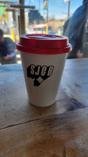 Oat latte at Krave Coffee in Toronto