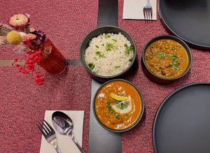 Chana masala & mushroom matar  at Rashim's Kitchen in Zurich