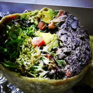 Hummer (black bean hummus) wrap at DellzVille in Charleston