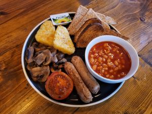 Crank Studios now offer a Vegan Full English breakfast, every morning apart from Thursdays & Fridays! Get yourself down! at Crank Cafe @ Crank Studios in Morley
